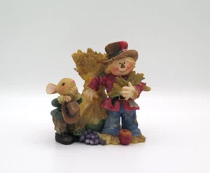 Scarecrow and Mouse Figurine Candle Holder - Picture 1 of 7