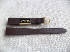 Apollo 14mm Open End Brown Calf Grain Genuine Leather Watch Strap * Unifix *