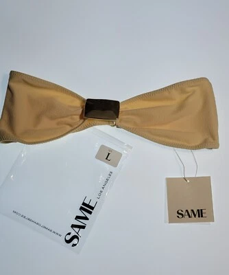 SAME BIKINY DE LOS ANGELES PARA MUJER TOP HAMMER BANDEU GRANDE PEQUEÑO BEIGE IMITACIÓN GAMUZA Foto 1 de 4