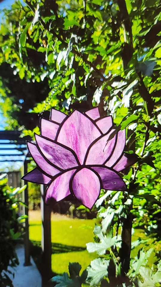 vitral loto suncatcher hecho a mano estilo Tiffany Foto 1 de 1