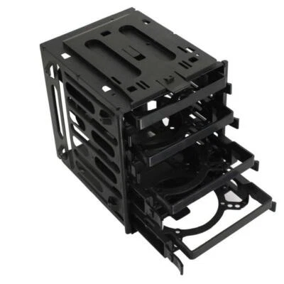 5.25" to 4x 3.5" SATA SAS Hard Drive HDD Cage Rack Tray Black Slot CD-ROM V G5D5 - Image 1 of 3