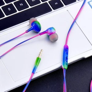 Sport Headsets Bass Gradient Wired In Ear Phone Mic Music Earphones - Picture 1 of 6
