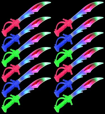 Flashing LED Light Up Party Favor Toy Light Swords Wands Rings Bulks Halloween - Image 1 of 4