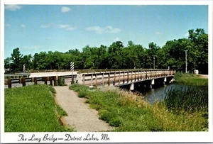 The Long Bridge Detroit Lakes Minnesota Y-34 Postcard Unposted - Picture 1 of 2