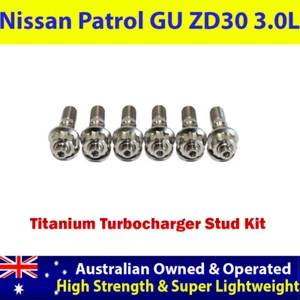 Titanium Turbo Charger Studs For Nissan Patrol GU ZD30 3.0L - Picture 1 of 3