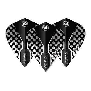 5 New Sets Winmau Prism Zeta Kite Dart Flights - Black White Gray - Picture 1 of 3