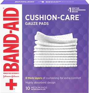 Band-Aid Brand Cushion Care Non-Stick Gauze Pads, Individually-Wrapped, Medium, - Picture 1 of 15