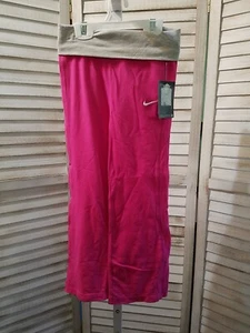 Nike Girls Pants Size 6 Pink Grey Waist Band White Check Stretch Pull On H2758 - Picture 1 of 9