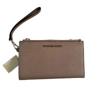 NEU Michael Kors Jet Set Travel Large Double Zip Phone Wallet Wristlet Khaki - Bild 1 von 12