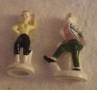Lot of 2 Porcelain Figurines Boy and Girl 4" Tall