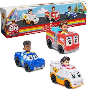 Disney Junior Firebuds 3 Stück Druckguss Metall Spielzeug Fahrzeuge Spielset mit Actionfiguren - Bild 1 von 8