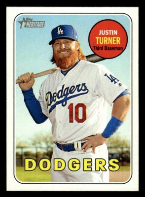 2018 Topps Heritage #312 Justin Turner Card Los Angeles Dodgers - Image 1 of 2