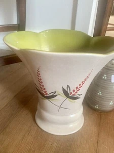 Crown Devon Art Deco Large Vase Green Red Black Abstract Flower - Picture 1 of 6