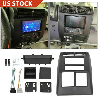 Double Din Dash Bezel Radio Stereo Mounting Kit For 1997-2002 Jeep Wrangler TJ - Imagem 1 de 4