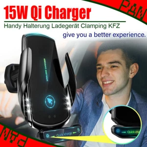 15W Qi Auto Wireless Charger Handy Halterung Induktions Ladegerät Clamping KFZ - Bild 1 von 9