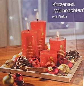 Kerzenset Weihnachten Adventskranz mit 4 Kerzen für Weihnachten mit Dekoration - Bild 1 von 1