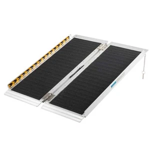 3 Foot Aluminum Folding Wheelchair Ramp Scooter Mobility Portable Non-Slip - Picture 1 of 10