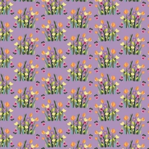 Tela de algodón floral Riley Blake ramo lila púrpura tueller por yarda - Imagen 1 de 1