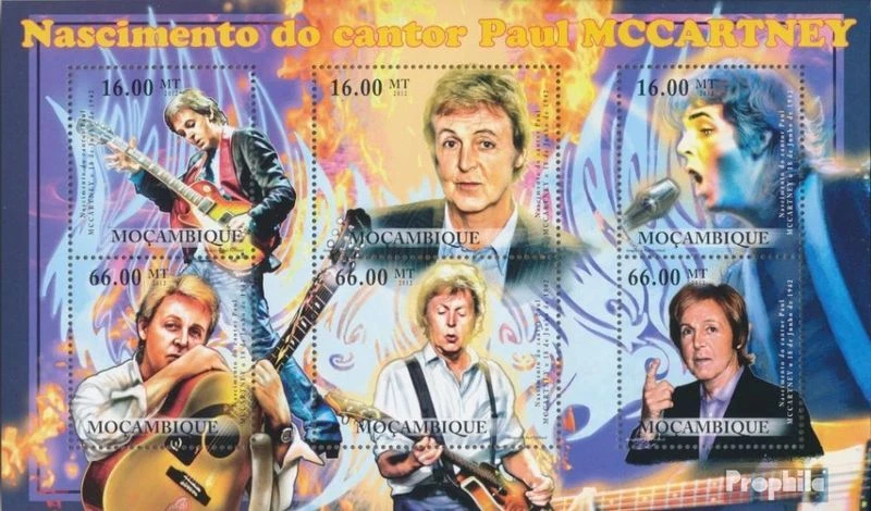 Estampillas Mozambique 2012 Mi 5610-5615 Hoja (completa. edición) MNH 2012 Paul Mccar Foto 1 de 1