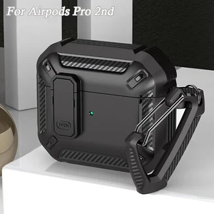 Coque de protection pour Apple Airpods 4ème génération / Pro 2ème / 3ème génération avec mousqueton clip - Photo 1 sur 16