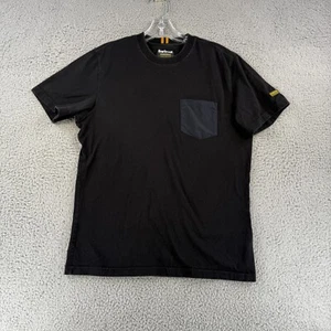 Barbour Shirt Mens Medium Black Pocket Tee Crew Neck Short Sleeve Preppy - Picture 1 of 12