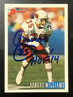 AENEAS WILLIAMS HOF 14 Signed Auto Autographed 1993 Bowman Phoenix Cardinals - Image 1 of 2