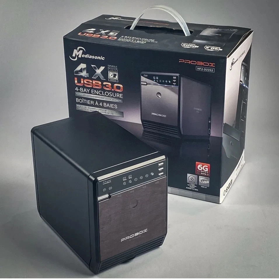 Mediasonic PROBOX 4-Bay Drive Enclosure / USB3 / ESATA / 4x 3TB = 12TB RAID   - Image 1 of 1