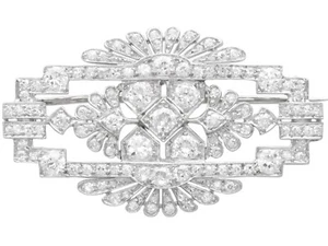 Antique Art Deco 4.52Ct Diamond and Platinum Brooch Circa 1930 - Picture 1 of 12