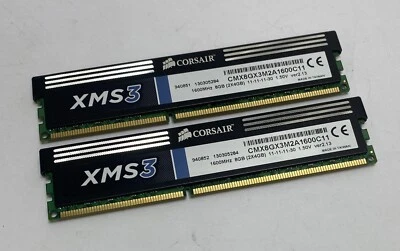 8GB (2 x 4GB) Corsair XMS3 CMX8GX3M2A1600C11 PC3-12800U 1600MHz DDR3 Computer - Image 1 of 3