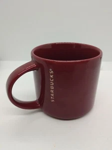 Starbucks Coffee Mug Cup 14oz Etched Logo Burgundy Maroon 2013 Advertising - Picture 1 of 4