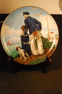 Norman Rockwell dekorative Platte mit Blick auf das Meer 8,125 Zoll - Bild 1 von 1