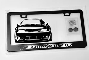 Terminator SVT Cobra License Plate Frame Black Metal - Picture 1 of 1