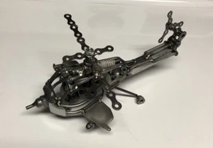 Hand made Metal helicopter WELDED out of Scrap Free Shipping - Picture 1 of 3