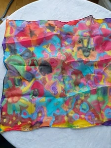 Seidentuch 44x42cm, Ponge, handbemalt, 100%Seide, handrolliert, MEIER SEIDEN - Bild 1 von 2