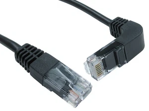 NUEVO CAT5E RECTO A LA DERECHA ÁNGULO HACIA ABAJO NEGRO 2M UTP PATCH CABLE DE RED - Imagen 1 de 2