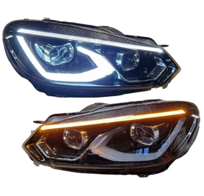Voll Led Scheinwerfer für VW Golf 6 08-12 schwarz links rechts Frontscheinwerfer - Bild 1 von 4