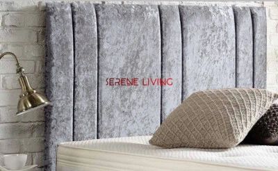 BED HEADBOARD FOR DIVAN BEDS CRUSHED VELVET 20" HEADBOARD - ALL SIZES & COLOURS