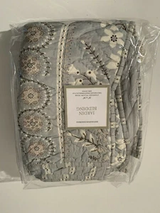 RESTORATION HARDWARE Standard Sham JARDIN Quilted Silver Sage & Brown - Picture 1 of 5