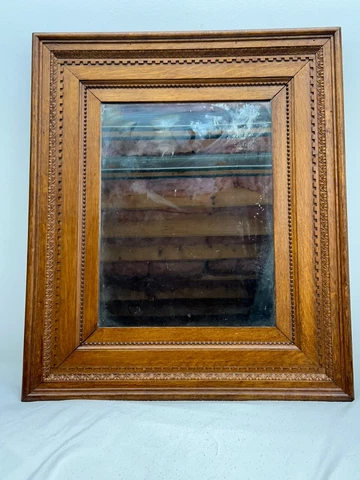 1880S HEAVILY CARVED COMPLEX MOLDING OAK HALL MIRROR VICTORIAN Cover