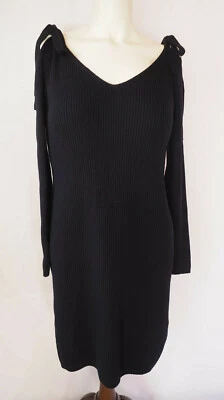 Club Monaco Merino Wool Sweater Dress Stretch Rib Knit Dark Navy Blue Size M - Image 1 of 4