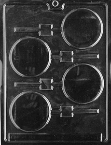 PLAIN 2 7/8 ROUND LOLLY POP mold candy Chocolat cutomize your own disc circle - Picture 1 of 1