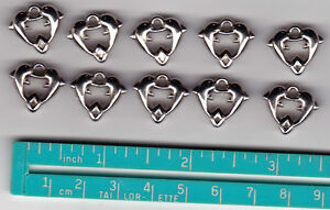 CHARMS - Dolphin Hearts -  Tibetan Silver - set of 10