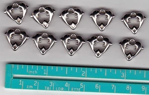 CHARMS - Dolphin Hearts - Tibetan Silver - set of 10 - Picture 1 of 1