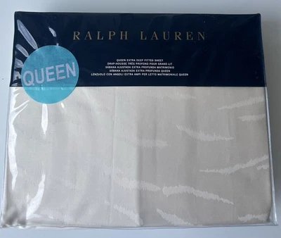 Sábana Ajustable Ralph Lauren Olivia Mirada Tonal Tigre Jacquard Queen Crema $145 Foto 1 de 4