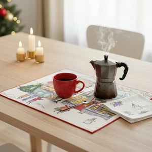 Vallesusa American breakfast set with Christmas napkins SNOWLAND - Picture 1 of 2