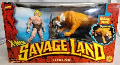 Juego de figuras de acción ToyBiz 1997 Marvel X-Men Savage Land Ka-Zar Zabu Mutant Dino Foto 1 de 4