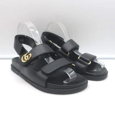 Sandalias Gucci Moritz GG Dad Cuero Negro Talla 36 NUEVAS Foto 1 de 4