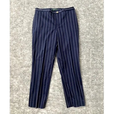 Ralph Lauren Pantalones Rayas Mujer Talla 8 Botones Dorados Oficina Etiqueta Verde Foto 1 de 4