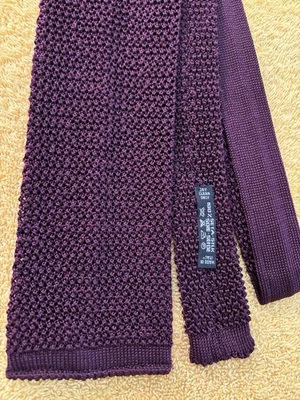 NWOT Lands' End Solid Maroon Burgundy Silk Knit Tie 3.25"W x 57"L Made in Italy - Image 1 of 4