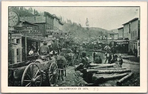 DEADWOOD, South Dakota Postcard "Deadwood in 1876" Street Scene / 1910s Card - Picture 1 of 2
